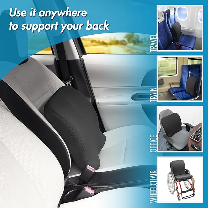 Wagan IN9112 Relax Fusion Lumbar Memory Foam and Gel Seat Cushion