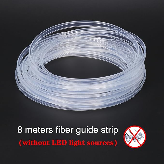 Optic Fiber Waterproof Car Side Glow LED Illumination Optic Fiber Band Car Interior Atmosphere Neon Cold Lights 8 Meters (26.25ft)
