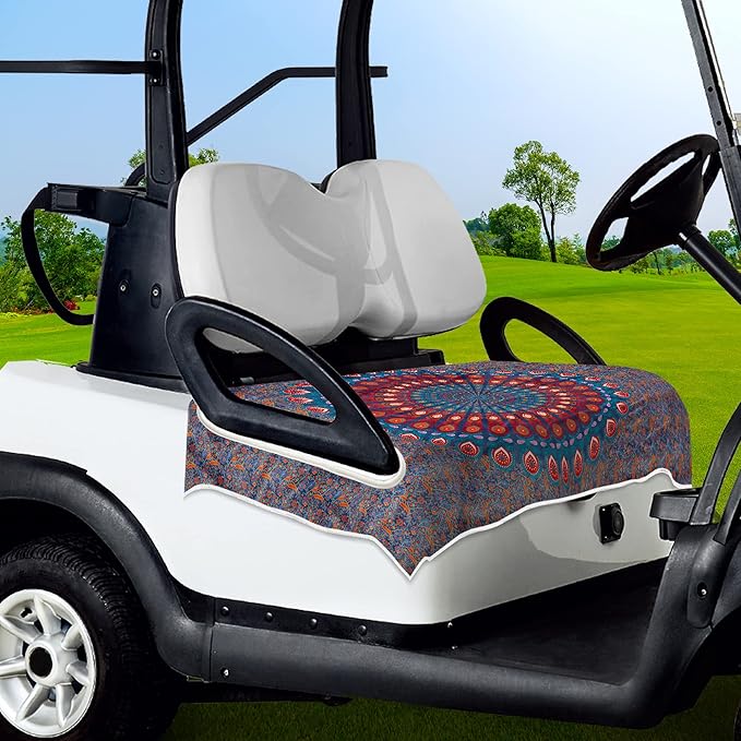 ENYORSE Golf Cart Seat Covers - Ethnic Style Golf Cart Towel Blanket for 2/4 Seater, Soft & Breathable Microfiber, Keeps Seats Cool & Comfortable, 51”x31”, Fits EZGO/Yamaha/Club Car
