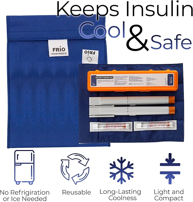 FRIO Cooling Wallet - Insulin Cooler for 45+ Hours of Stress Free On The Go - Blue - Large