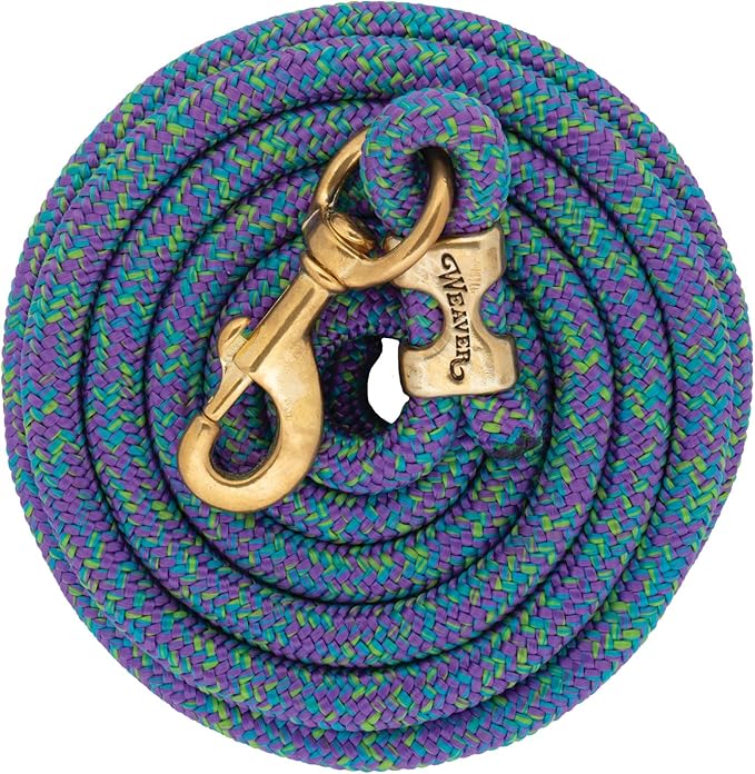 Weaver Equine Performance Lead Rope, Long Horse Lead Rope with Quick Halter Attachment, Soft Comfort Grip, Barn Horse Tack for Daily Use & Showing