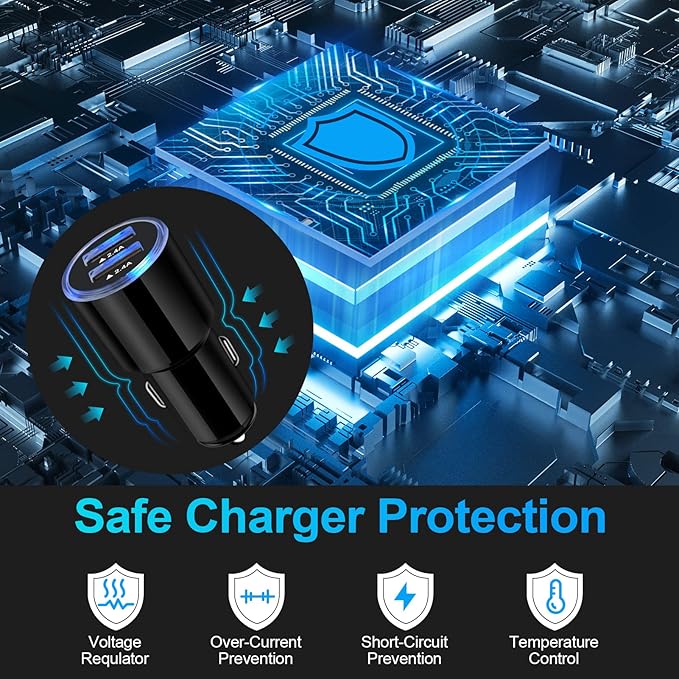 USB Car Charger, 2Pack 4.8A Fast Charging Dual Port USB Cigarette Lighter Adapter for iPhone 15 14 13 12 11 Pro Max SE XR X 8 7 6, iPad, Samsung Galaxy S23 S22 S21 S20 S10 S9 S8 S7 A51,Android,Kindle