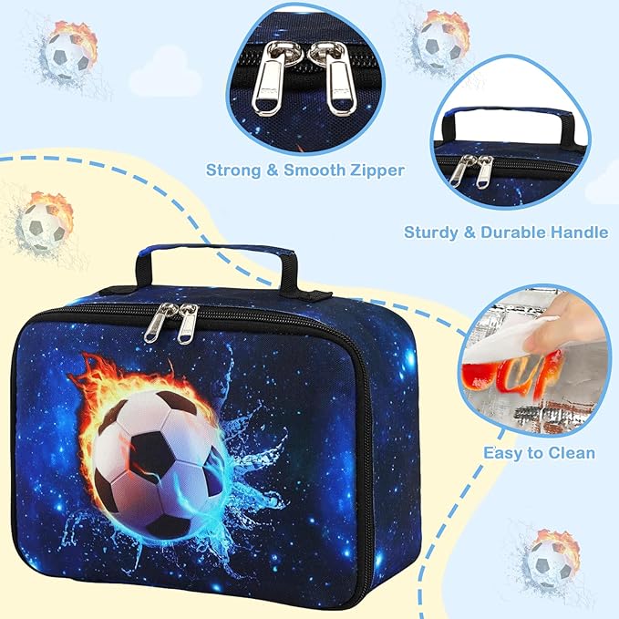 CAMTOP Lunch Box Kids Boys Insulated Lunch Cooler Bag Reusable Lunch Tote Kit for School Travel