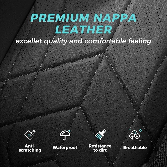 for Toyota RAV4 Seat Covers 2019 2020 2021 2022 2023 2024 2025 RAV 4 Prime & Hybrid XLE LE Limited XLE Premium (Not for XSE/SE Hybrid) - Custom Leather Car Seat Covers Full Set - Black
