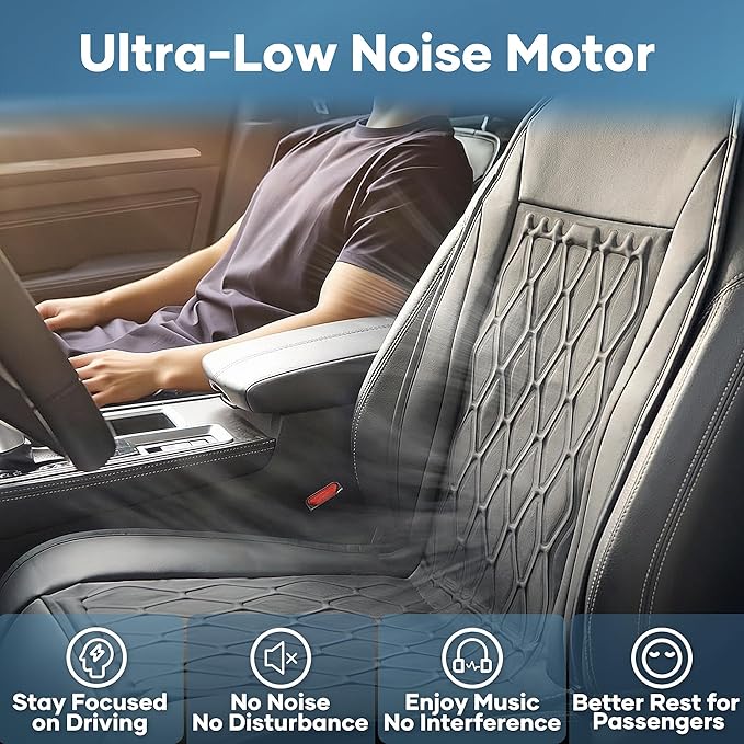 Liquid Cooled Cooling Car Seat Cover Front Seat, 12V-24V Air Conditioned Car Seat Cover with 3 Temp Modes, Ventilated Cooling Car Seat Cushion for Car SUV Truck Universal Fit, Classic Black