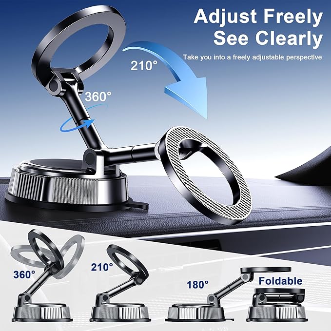 Qifutan for MagSafe Car Phone Holder Mount Phone Mount for Car Windshield Dashboard Air Vent Universal Hands Free Automobile Cell Phone Holder Fit for iPhone Smartphone Camera Mounts