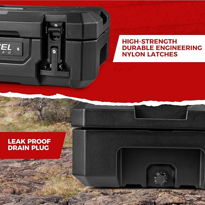 RUGCEL 58L Waterproof Dry Box - Heavy-Duty Overland & Off-Road Storage Case for Car Camping Equipment, Roof Gear & Vehicle Luggage,41in*17in*8.5in