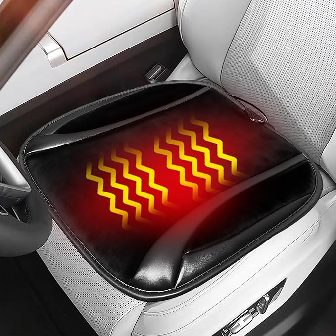 Fuzzy Car Seat Cushion, Comfortable Soft Fur Seat Cushion for Car Truck SUV Van, Universal (Black-1PCS-Winter)