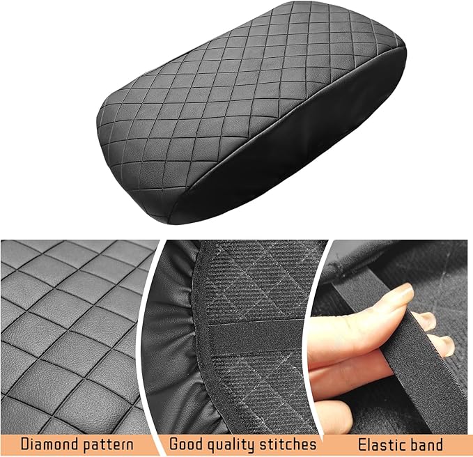 Center Console Cover Compatible with Ford Fusion 2013-2016 Leather Armrest Box Cushion Cover Middle Console Pad