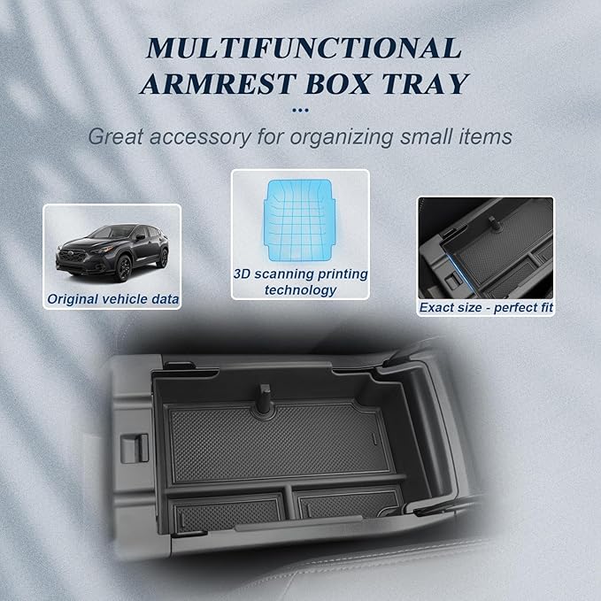 BIBIBO for 2024 Subaru Crosstrek Accessories Center Console Organizer 2023 2024+ Subaru Crosstrek/2026 Crosstrek Hybrid &2024 Subaru Impreza Console Tray 2023 Crosstrek Insert Glove Pallet Organizer