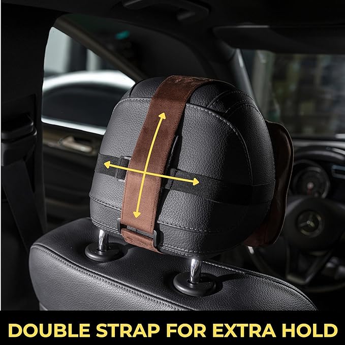Car Headrest Pillow Memory Foam Soft Neck Support Comfortable Ergonomic Design Car Seat Headrest Pillow Universal Fit Travel Seat Pillow for Pain Relief While Driving Lord AutoFashion (1PC) (Brown)