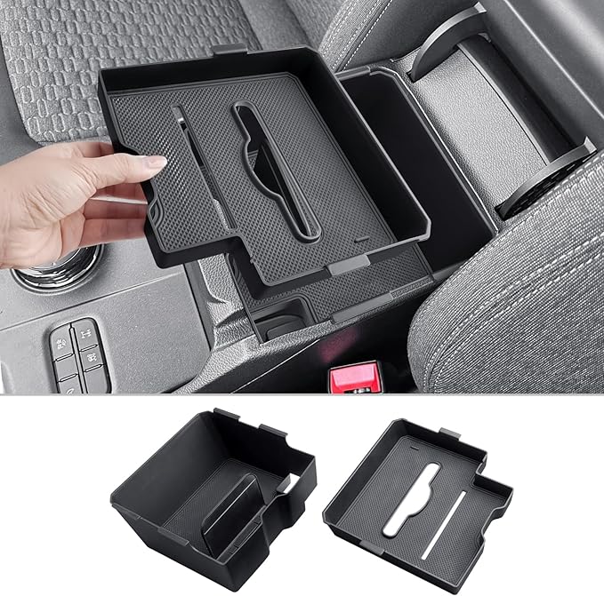 CDEFG 2PCS Center Console Organizer for 2024 2025 2026 Ford Ranger Middle Console Dual Organizers with Tissue Slot