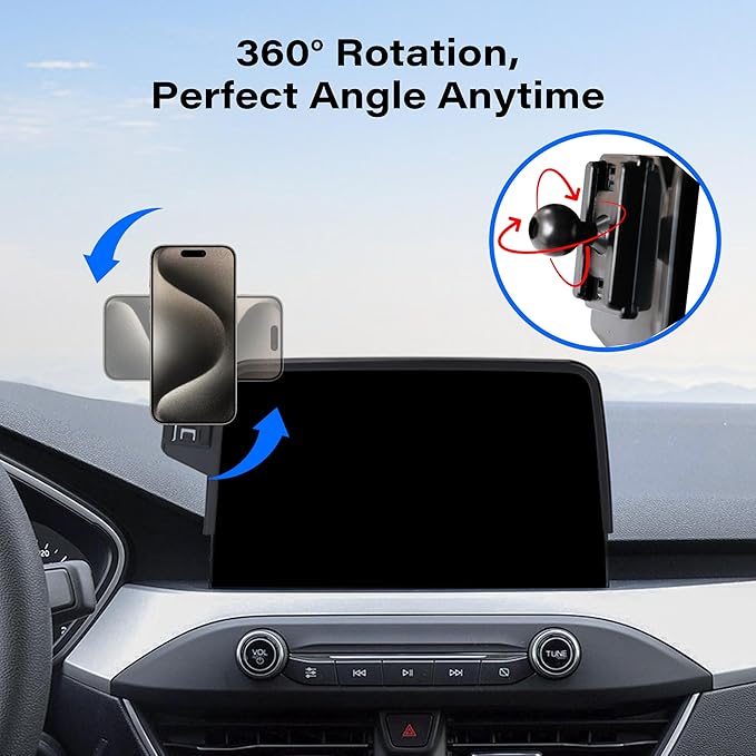 Car Phone Holder for Ford Escape 2020-2025 2026 Accessories Apply to 8 Inch Touch Screen Fixed Clip Magnetic Cell Phone Mount Hands-Free 360 Degree Rotation