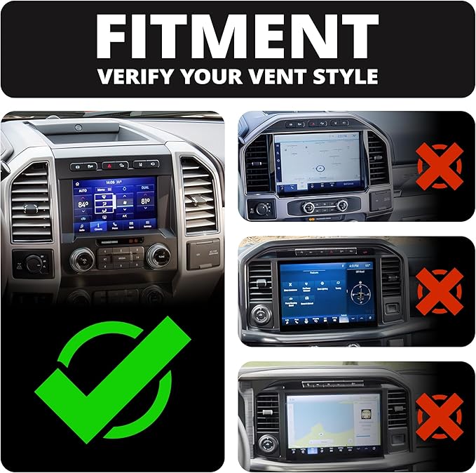 Tackform Link Vent Mount Magnetic Wireless Charging Phone Holder - Compatible with MagSafe, 2015-2020 Ford F-150, 2017-2021 Super Duty, 2018-2021 Expedition | Billet Aluminum Bracket | Short Reach