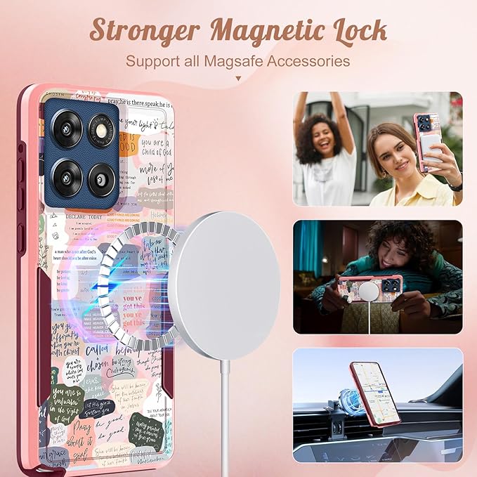 for Moto G Stylus 2025 Case - Compatible with MagSafe Women Cute Girls Magnetic Phone Cover Girly Kawaii Unique Pretty Heavy Duty Shockproof Design for Motorola Moto G Stylus 5G 2025 Cases