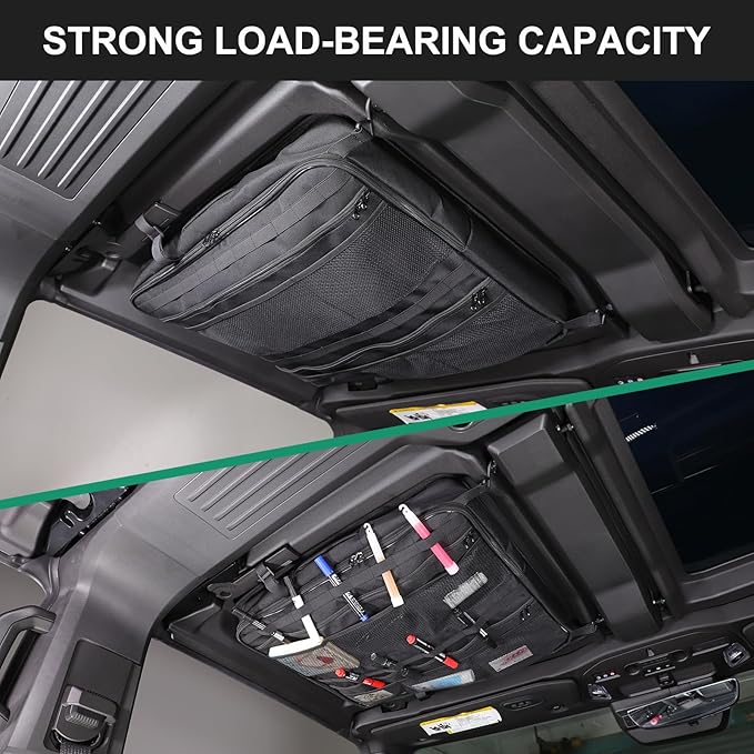 Car Sunroof Organizer Bag Compatible with 2024 2025 Hummer EV Hardtop Roof Panel Storage Bag Waterproof Foldable Multi-Function Car Rooftop Carrier Sunroof Storage Bags (Front Left Side)