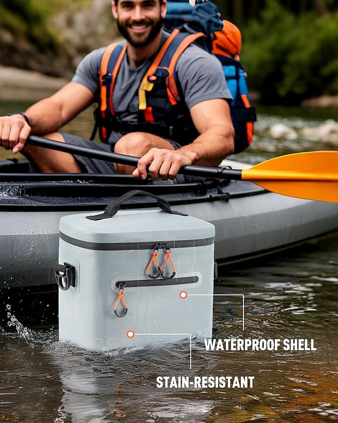 Soft-Sided Cooler Bag, 7/16/30 Can Insulated Lunch Box, Waterproof, Leak-Proof, Portable Lunch Bag for Work, Beach, Drink, Travel, Camping, Picnic