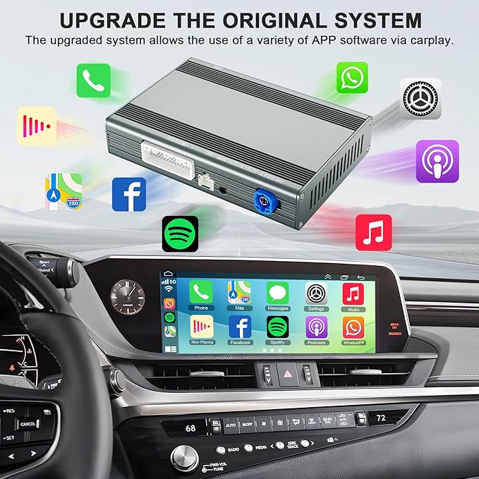 Wireless CarPlay Retrofit Kit Decoder Compatible with Lexus RX/NX/ES/LC/LS/UX 2016-2022 with Large Touchpad, Interface Box Fit for Original Car Radio Upgrade GPS Navigation Mirror Link