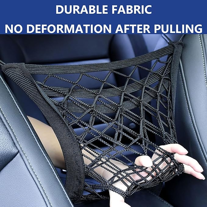Car Mesh Organizer for Honda Ridgeline 2005-2025 YD/YK,Seat Back Net Bag,Barrier of Backseat Pet Kids,Cargo Tissue Purse Holder,Driver Storage Elastic Netting Pouch,A-Big