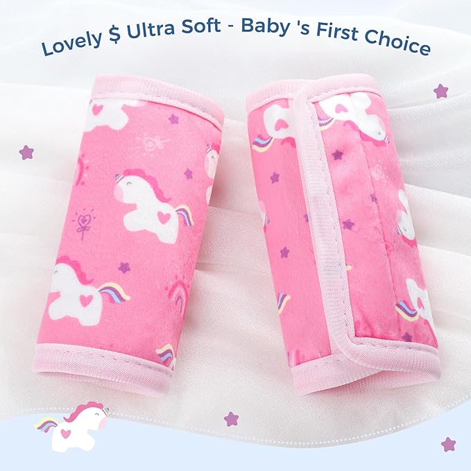 COOLBEBE Car Seat Straps Shoulder Pads for Baby Kids, Super Soft Seat Belt Covers for All Car Seats/Pushchair/Stroller/High Chair