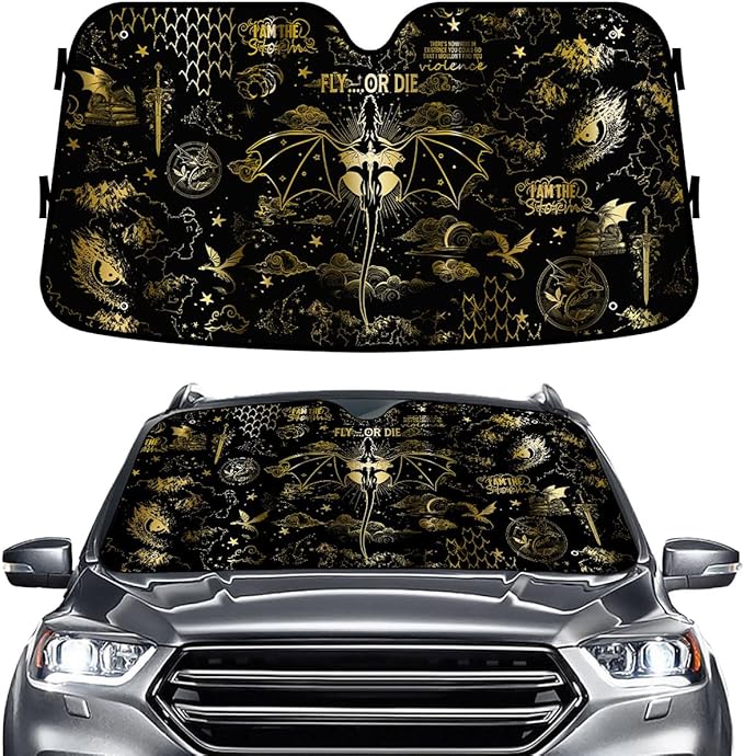 GENANY Dragon Windshield Sun Shade for Car SUV Truck (55x30 Inches), Sun Shade Windshield, Shades for Front Windows, Protector Blocks UV, Car Decor