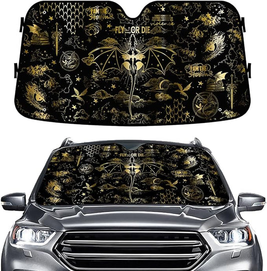 GENANY Dragon Windshield Sun Shade for Car SUV Truck (55x30 Inches), Sun Shade Windshield, Shades for Front Windows, Protector Blocks UV, Car Decor