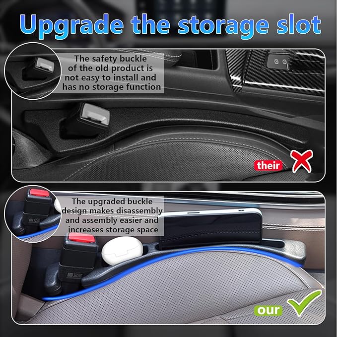 【Compatible with Toyota Corolla】 Seat Gap Filler,No Drop Seat Guard Compatible with Toyota Corolla,Drop Seat Guards for Cars(2Pcs),Emergency Keychain Car Escape Tool(2Pcs)
