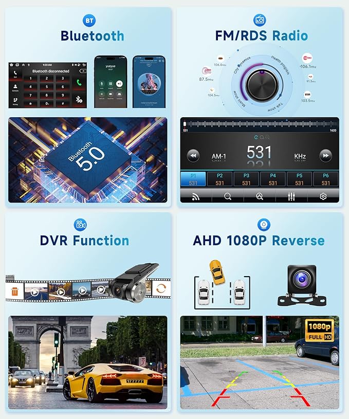 8 CORE 4G+64G Car Stereo Radio for Honda CRV 2002-2006 with Wireless CarPlay Android Auto, 9 Inch 1280 * 720P IPS Touch Screen Head Unit Android 13 GPS WiFi Bluetooth 32-Band DSP SWC HD Camera