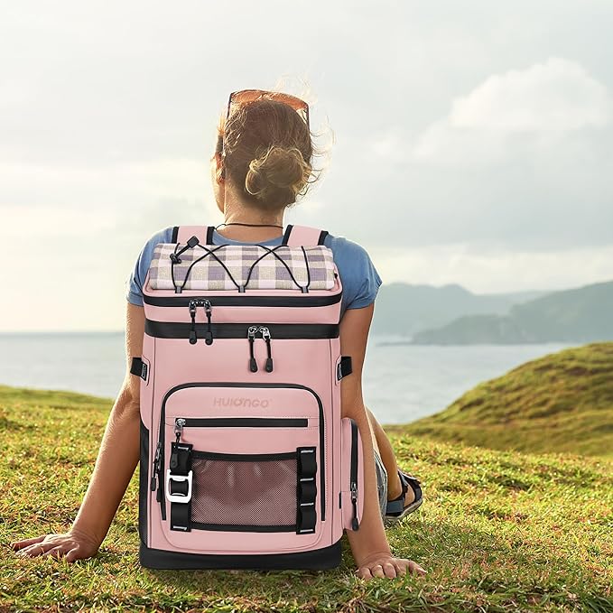 Large Waterproof Insulated Cooler Backpack for Men & Women, Leak Proof Cooler Backpack for Camping, Beach, Fishing, Picnic, Travel, Outdoor, 30L, 48Cans