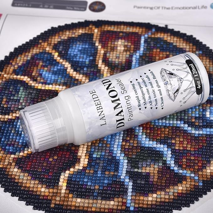 LANBEIDE Diamond Painting Sealer, 5D Diamond Painting Glue Permanent Hold & Shine Effect Sealer for Diamond Painting and Puzzle Glue 120ML (4 OZ)