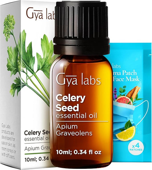 100% Pure Celery Seed Essential Oil - 0.34 Fl Oz - Celery Seed Oil for Hair, Skin, Diffuser, Aromatherapy & DIY Candle Making Scent