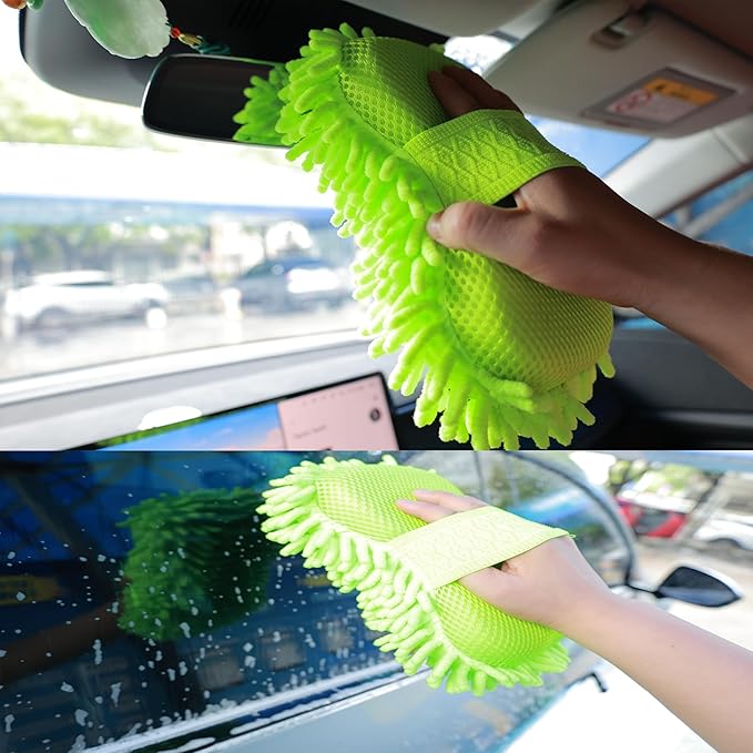 Car Detailing Kit-Car Wash Kit-Detailing Brush Set- Cleaning Kits with Windshield Cleaner and Wash Sponge-Car Interior Cleaning Kit-Car Cleaning Supplies for Windows, Dashboard, Air Vents (green)