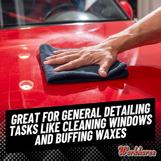 Chemical Guys Workhorse Professional Grade Microfiber Towels for Cars - Black 16x16 Inch Microfiber Cleaning Cloths for Home & Pet Drying, Soft & Scratch-Free, Washing, Drying & Cleaning, 3 Pack