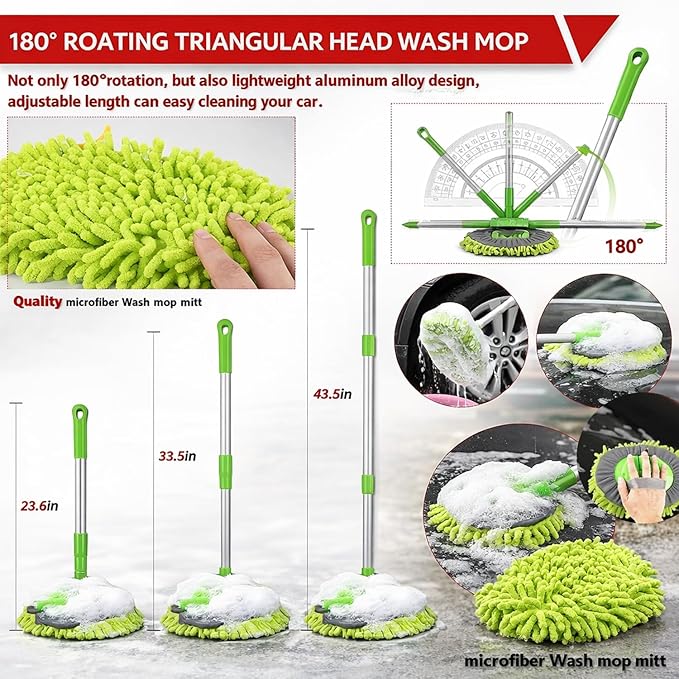GASLIKE 63PCS Car Wash Cleaning Kit,Car Wash Brush with Long Handle,Car Detailing Kit with Foam Gun,Car Cleaning Supplies,Handheld Vacuum, Car Detailing Kit (63PCS)