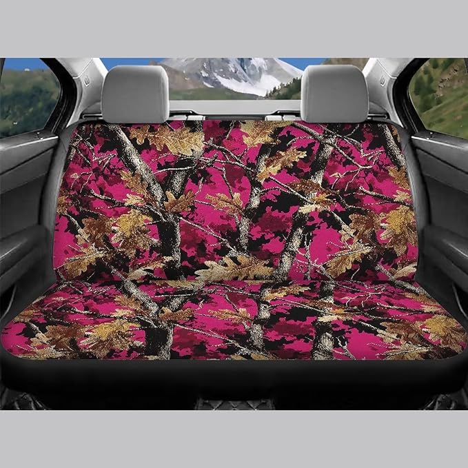 KEIAHUAN Pink Camo Hunting Car Seat Covers Comfort Back and Front Car Seat Protector Auto Interior Accessories Decor Universal Fit for Cars,Trucks,Sedans,SUVs