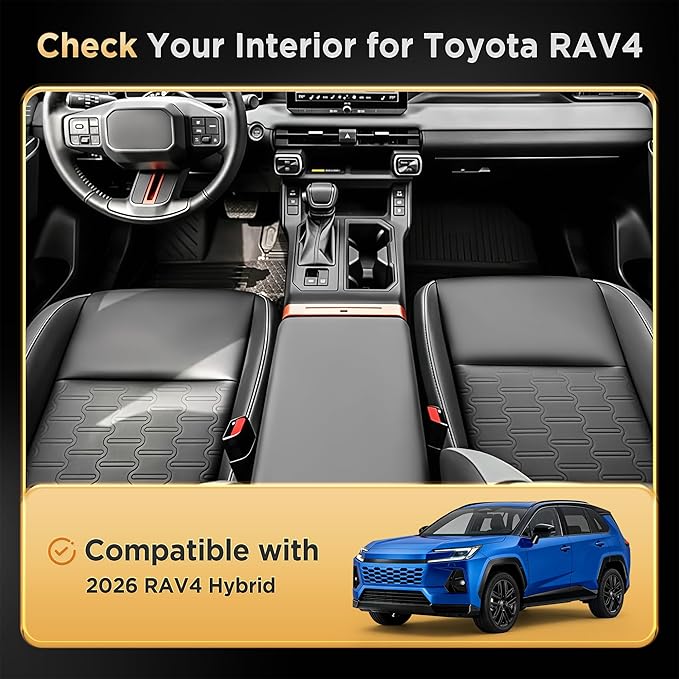 5PCS for Toyota RAV4 2026 Center Console Organizer Armrest Divider Wireless Charging Pad Cup Holder for Toyota RAV4 Accessories 2026(Not for Limited)
