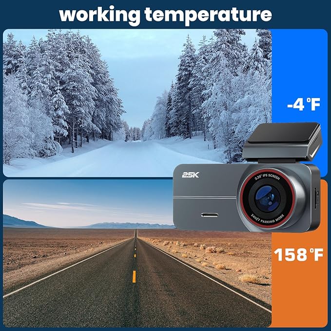 2.5K Dash Cam Front and Rear with 64GB Card, Car Camera WiFi & GPS, 3.39" IPS Screen, WDR Night Vision, Parking Monitor, G-Sensor Dash Camera