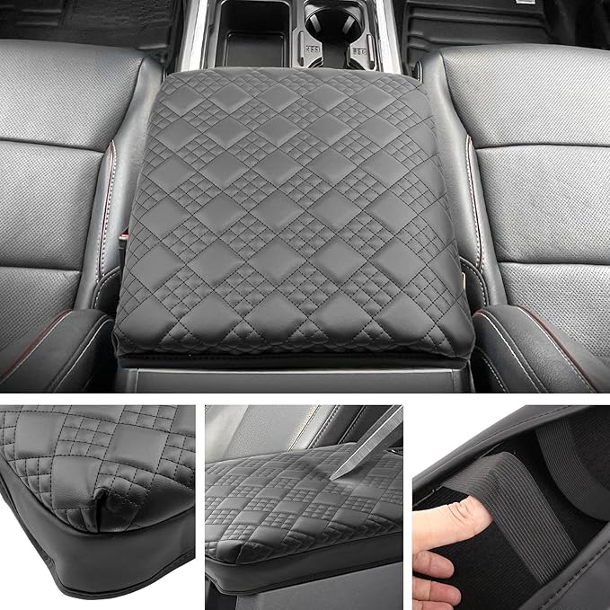 SXCY for 2023 2024 2025 Ford F250 Super Duty Armrest Cover Pad for 2025 Ford F250 Accessories 2025 F250 Center Console Cover 2025 F250 Middle Console Cover w/Soft Cotton Cushion (Added-Pad)