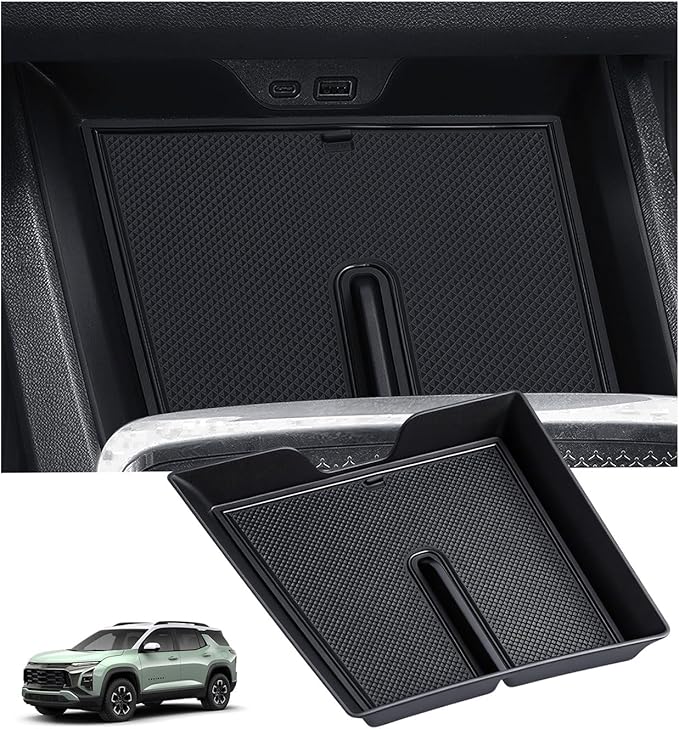 Center Console Organizer Tray for Chevrolet Equinox 2026 2025 (Not for Equinoix EV), Interior Accessories for Under Climate Controls Interior Storage Tray for 2025-2026 Equinox, Black