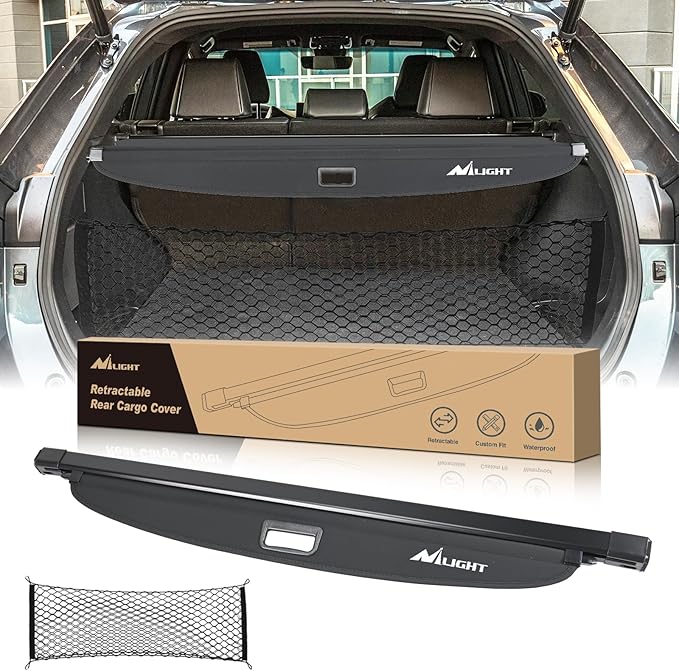 Nilight Trunk Cargo Cover for Toyota Venza 2021 2022 2023 2024, Retractable Security Shade Rear Cargo Cover, with Trunk Storage Net