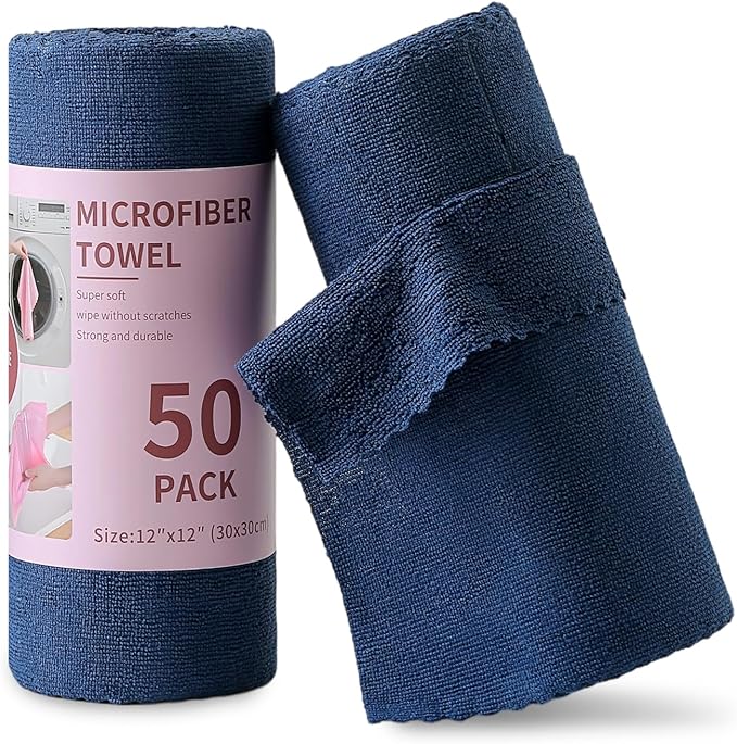 Jessy Home 2 Roll Reusable Paper Towels,100 Sheets Tear Away Microfiber Cleaning Cloth, Lint Free Cleaning Rags for Kitchen, Dishcloth,Household Cleaning Supplies