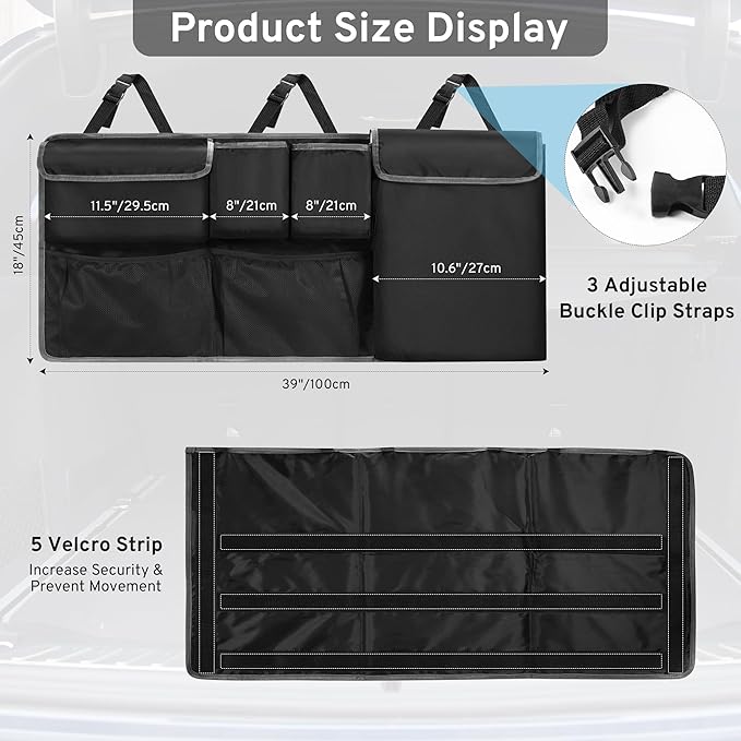 XHRING Car Trunk Organizer Storage Backseat Hanging Bag for Cadillac XT5 Escalade XT4 XT6 XTS SUV Camping Accessories 2000-2025 2026