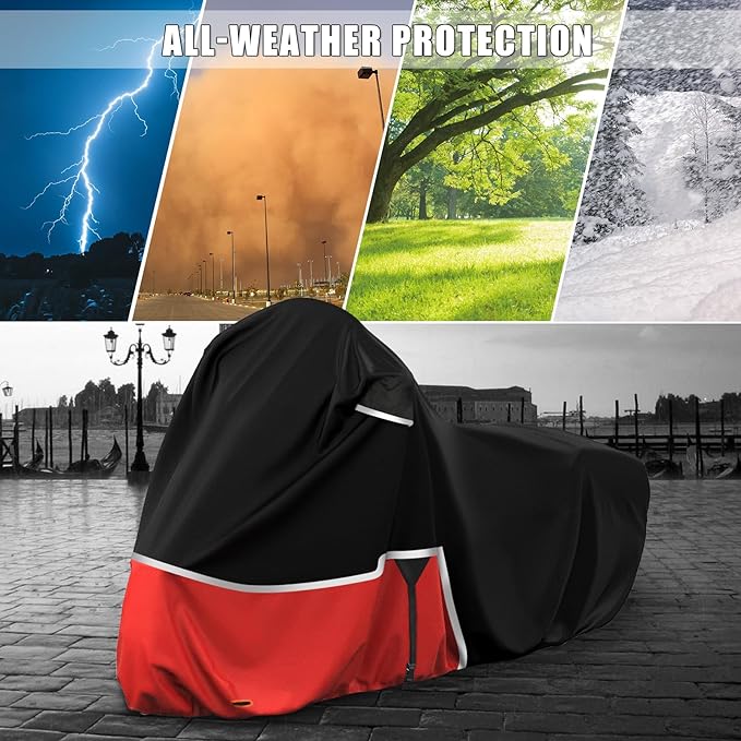 Waterproof Motorcycle Cover Replace for Indian Chieftain/Challenger, 420D Oxford Cloth Customized Motorcycle Cover for Snow Rain Dust Protection