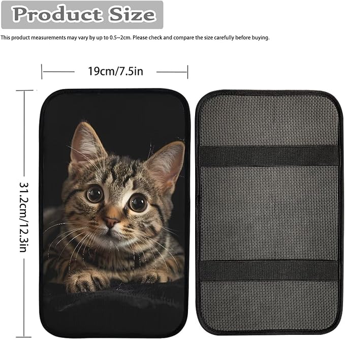Dreaweet Car Armrest Cover Pad Soft Center Console Cover Black Cat Car Accessories for Women Interior Cute,Universal Armrest Cover for Car Truck SUV Sedan