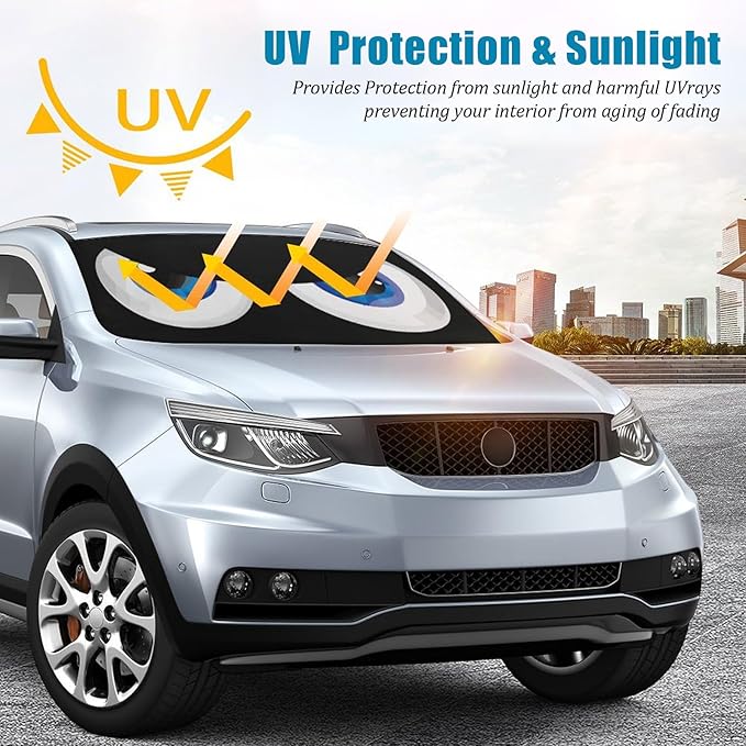 Blue Eyes Car Windshield Sun Shade Foldable Sunshade Front Window Cover Sun Visor Protector Accessories (59x27.5 inches)