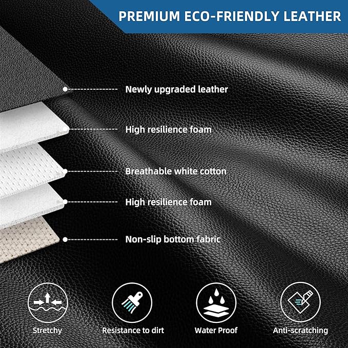 Seat Covers for Mercedes-Benz GLC 2023 2024 2025, Custom Fit All-Weather Car Seat Protectors Full Set, Waterproof Premium Leather, for 5-Seater Model - Black