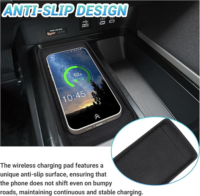 Center Console Organizer 3PC Compatible with 2025-2026 Toyota Camry Accessories, Armrest Storage Box, Charging Zone Anti-Slip Mat and Gear Shifter Right Side Console Organizer Tray