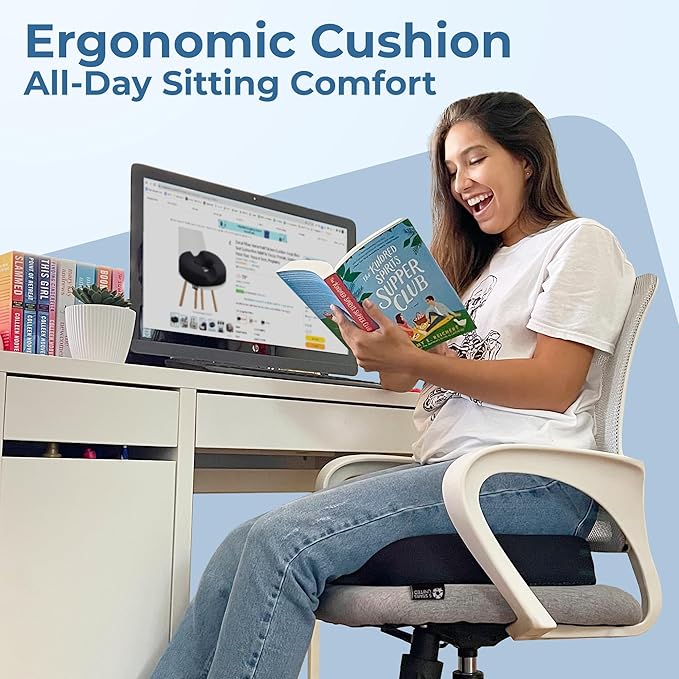 5 STARS UNITED Donut Pillow Hemorrhoid Tailbone Cushion – Large Floor Cushion for Pain Relief – Coccyx, Prostate, Sciatica, Pelvic Floor, Pressure Sores, Pregnancy, Postpartum Recovery, Black