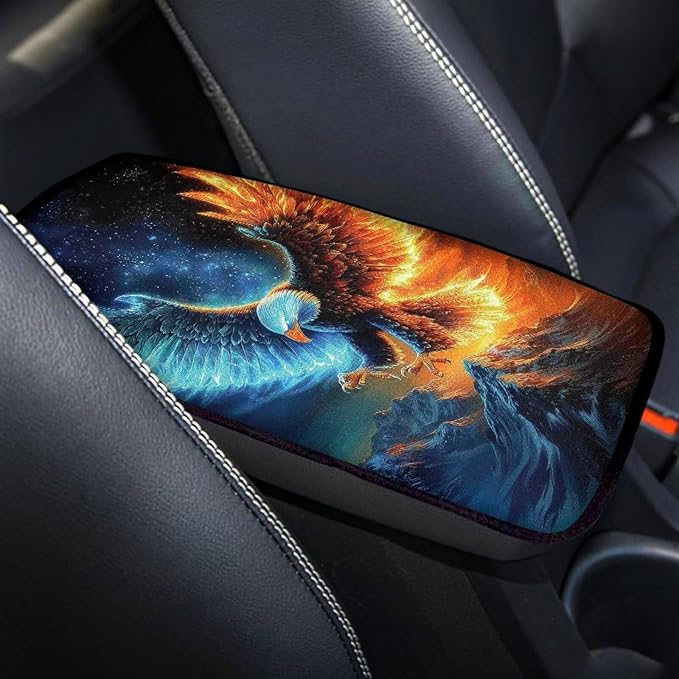 Eagle Auto Center Console Pad,Soft Waterproof Car Center Console Covers Auto Armrest Seat Box Cover Protector for Most Vehicle SUV Truck Car