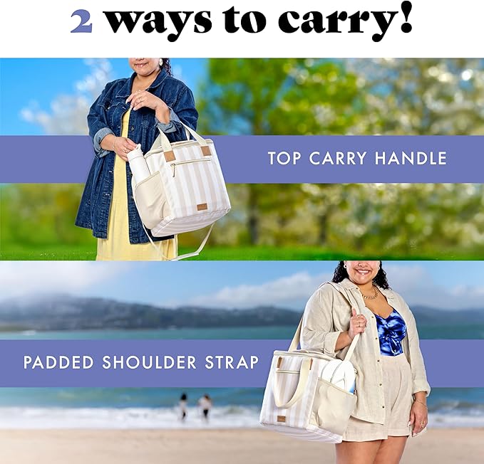 Fit & Fresh, 24-Can Soft Cooler Bag Insulated Leak-Resistant, Portable Soft Cooler, Large Cooler, Soft Sided Cooler Bag, Travel Cooler, Pina Colada